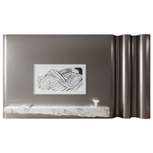 TV wall with a piece of marble