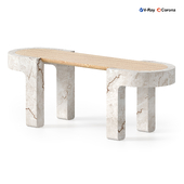 WOOD AND STONE TABLE