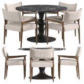 Jaya Dining Armchair and Astrid Round Dining Table