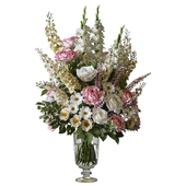 Flower Set 090 White yellow pink bouquet