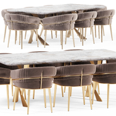 Aminta chair and Draco 28H Metal DIY Table