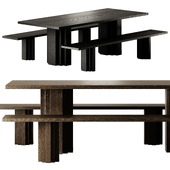 Mokko Brut Slim Table and Bench