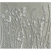 Botanical bas-relief plaster wall decorative panel plants leaves vegetation dandelion