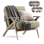 Cavett Wood Frame Armchair by Crate & Barrel