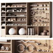 A wall with a rack for gym equipment 3