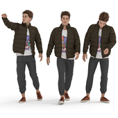Man Winter Clothing in 3 Poses
