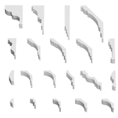 Set of profiles for cornices and moldings