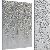 Botanical bas-relief plaster wall decorative panel plants hanging flowers