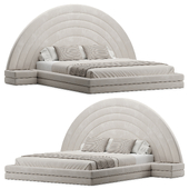 David Flannelette Wide Curved Headboard Bed