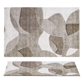 Rectangle Abstract Hand Tufted Wool Area Rug in Natural