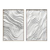 2 plaster paintings. Abstraction (waves)