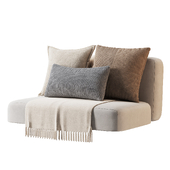 Set of decorative pillows with voluminous stripes