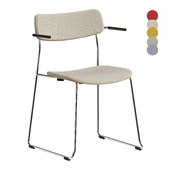 Ella Chair with Sled Base Short Armrest Upholstered