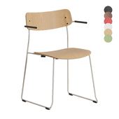 Ella Chair with Sled Base Laminate Short Armrest