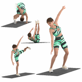 pilates workout outfit in 4 poses