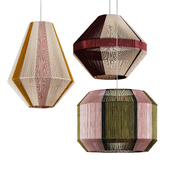 Hanging lampshades made of threads
