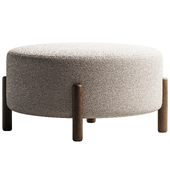Kenzo Round Sherpa Ottoman Cream