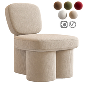 Steel Blue Corduroy Thea Accent Chair