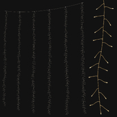 Pottery Barn curtain rain string lights