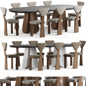 Giraffe chair and dress up oblong dining table