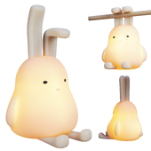 Rabbit Night Lamp Bunny Lamp Foldable Hanging Animal Night Light for Kids