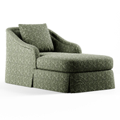 Kathy Kuo Home - Marcel French Country Green Skirted Chaise Lounge