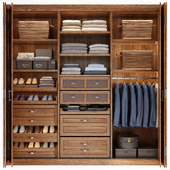 Wardrobe with clothes and decor
