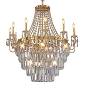 Modern Crystal Chandelier Gold,Extra Large Chandeliers for High Ceilings