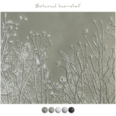 Botanical bas-relief gypsum wall decorative panel meadow plants