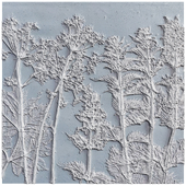 Botanical bas-relief plaster wall decorative panel plant nettle
