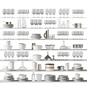Set of dishes for decorating kitchen cabinets and display cases_7