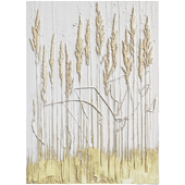 Botanical bas-relief plaster wall decorative panel ears of wheat ear