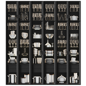Large display case with dishes