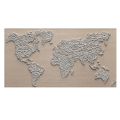 World map made of cord