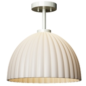 Bea 15 White Scalloped Ceramic Ceiling Light
