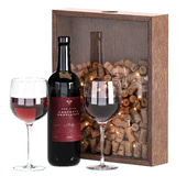 Red wine and cork collection