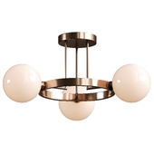 Eveliina 3 Light Glass Semi Flush Mount