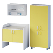Set of medical furniture for a pediatrician's office