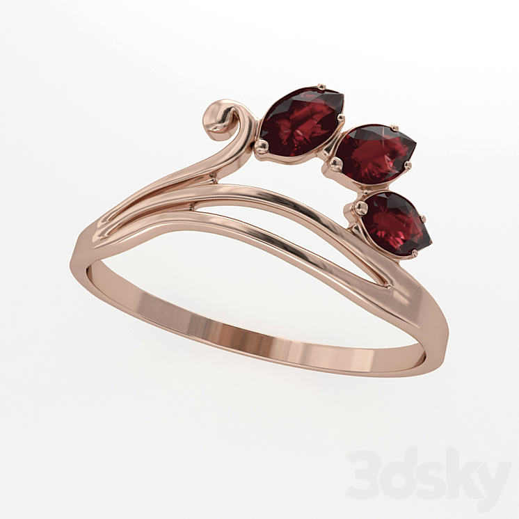 Gold Ruby Ring - Other decorative objects - 3D model