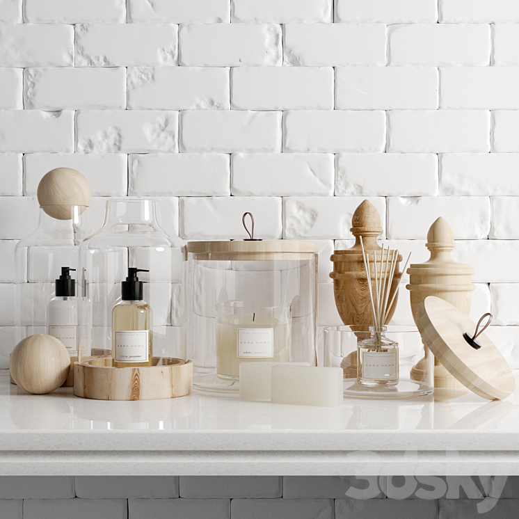 Zara bathroom set / set Bathroom - Bathroom accessories - 3D model