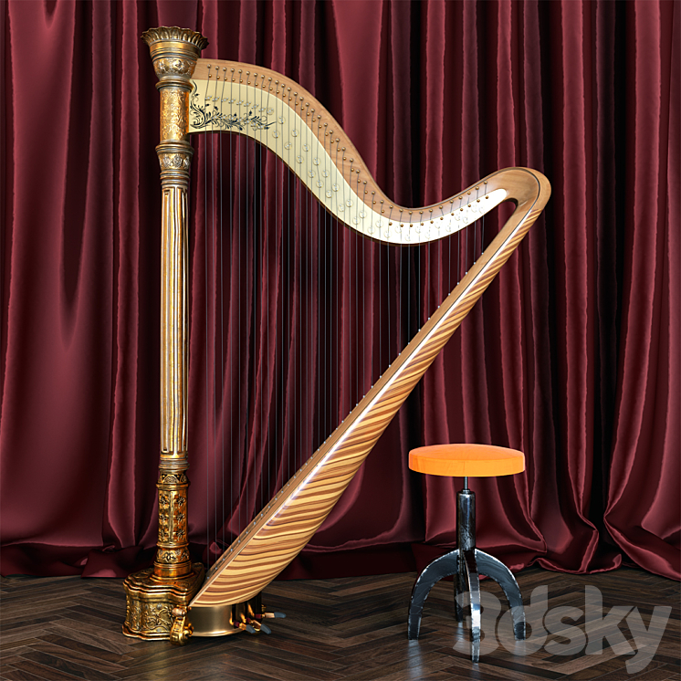 Harp contest - Musical instrument - 3D model