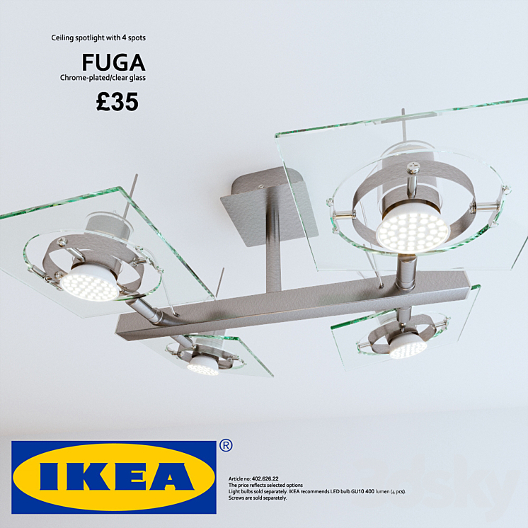 Fuga IKEA Ceiling lamp 3D model