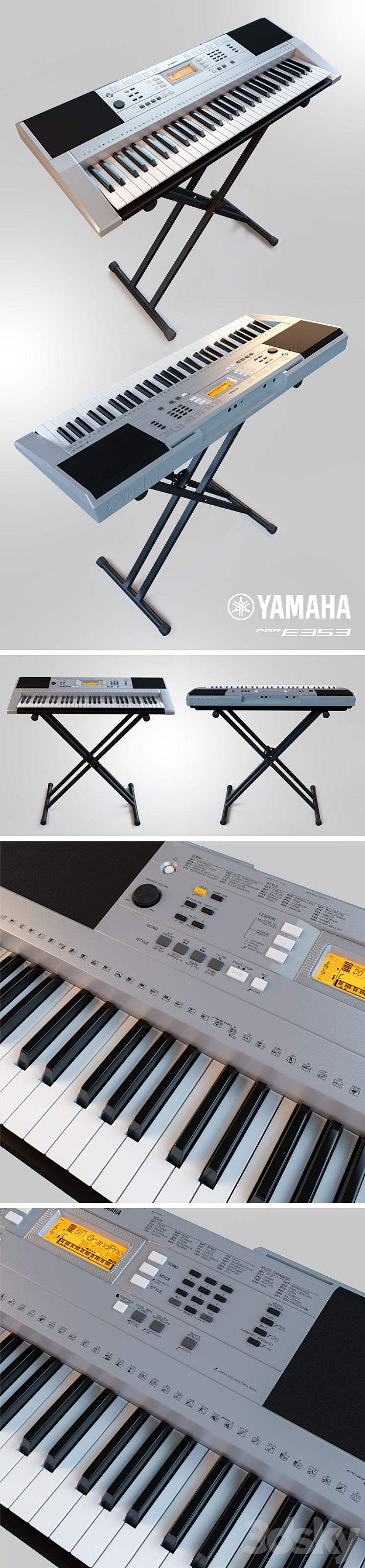 Synthesizer Yamaha PSR-E353 - Musical instrument - 3D model