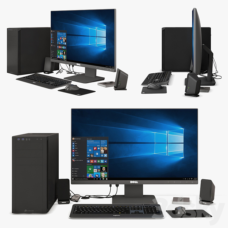 Acomputer Set Computer Set 01 - PC & other electronics - 3D model