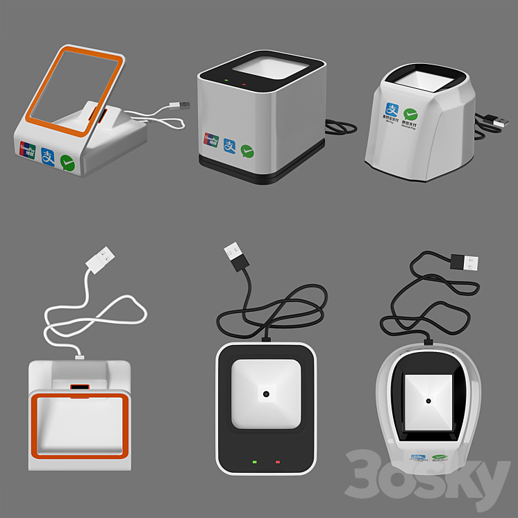 QR code scanner - PC & other electronics - 3D model