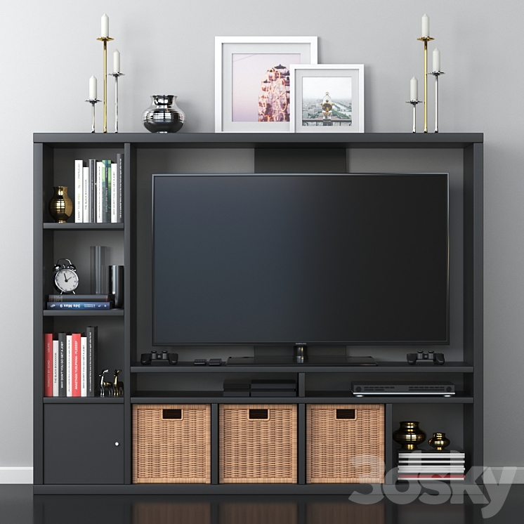 Ikea lappland tv place decor set - TV Wall - 3D model