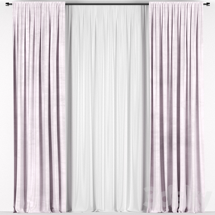 3D Pink Flower 3025 Skromova Marina Curtain Curtains Drapes