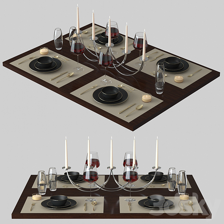 Table Setting 01 - Tableware - 3D model