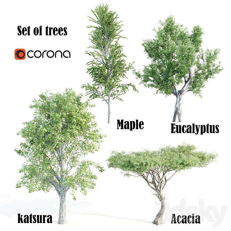 Tree Modwl set of tree05 - Tree - 3D model