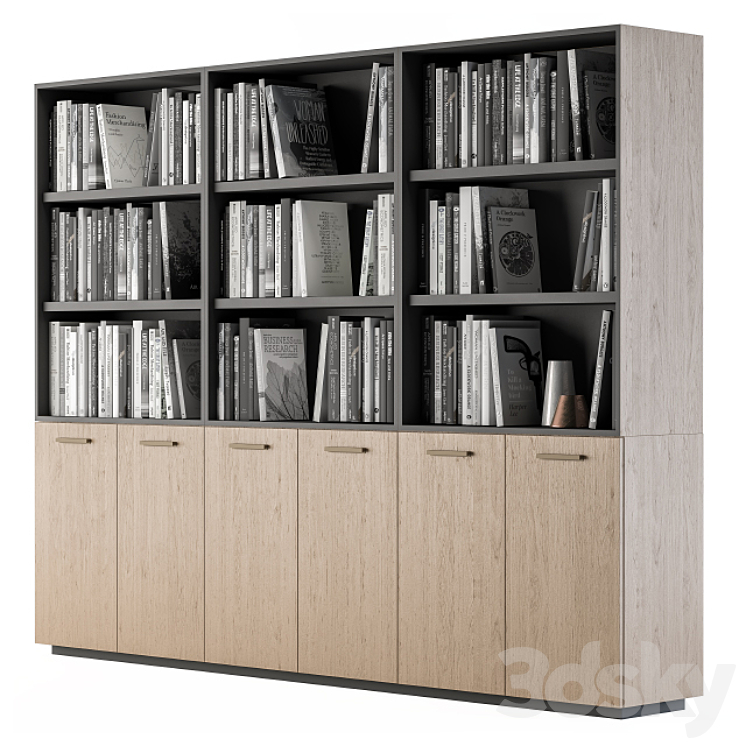 Library Images Normal Simple Simple Library with black and white Books - Other - 3D model